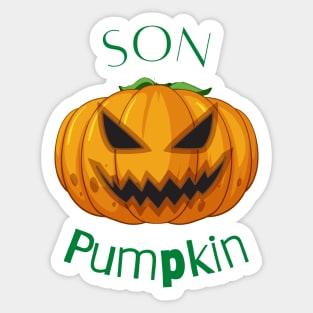 SON PUMPKIN - Funny Halloween Pumpkin Head | Halloween Costume Sticker